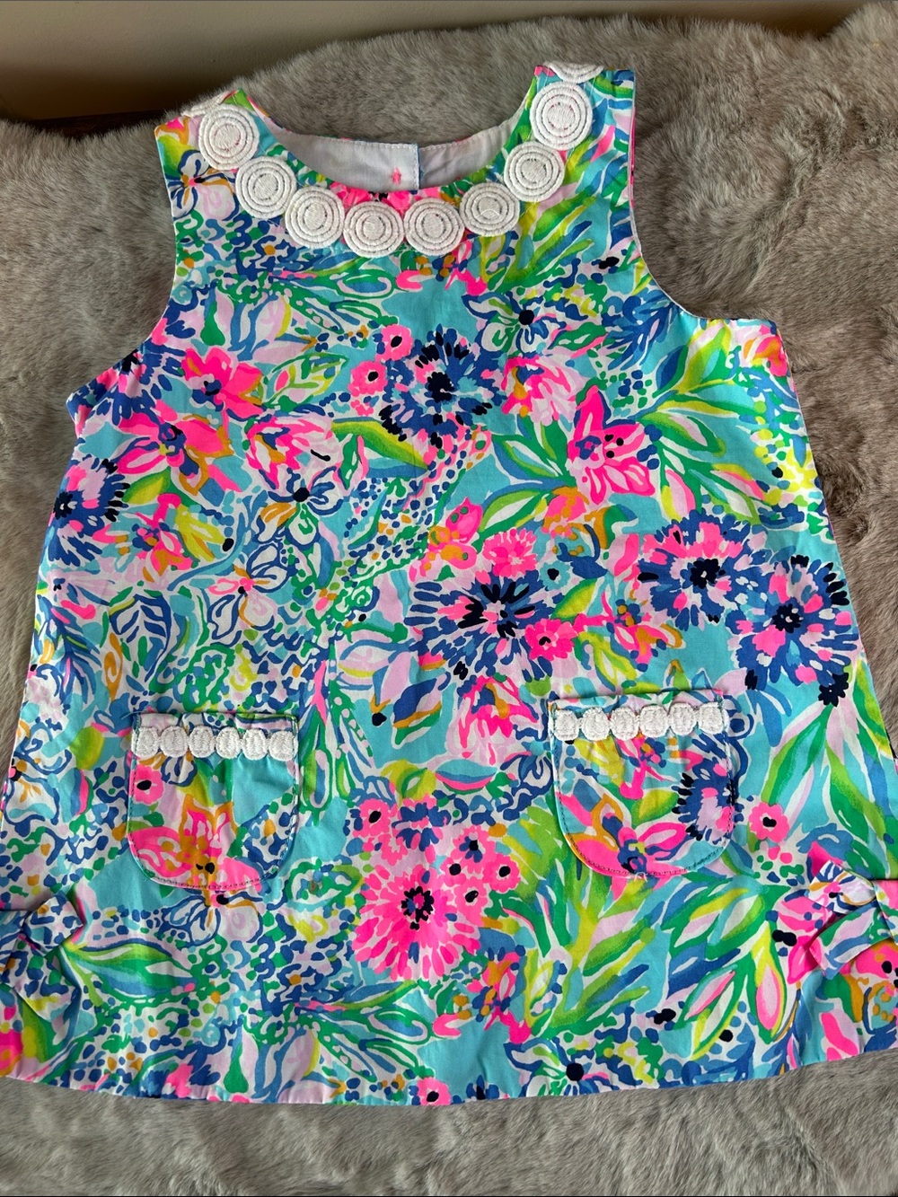 Lilly Pulitzer Girls Floral Tank Dress in Aqua, Pink, Lime, Navy